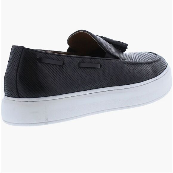 New Zanzara Somers Tassel Loafer (Men) hand-finished leather black 9.5 tassels - Picture 5 of 7